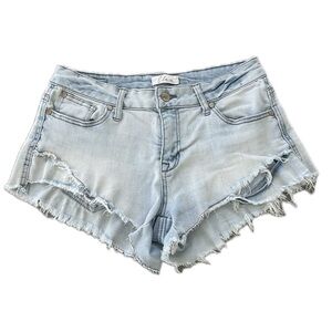 Elan High Rise Distressed Jean Shorts